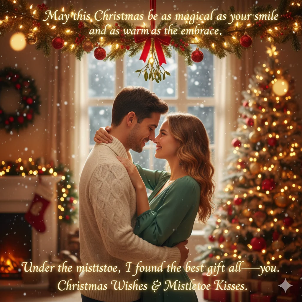 christmas wishes and mistletoe kisses