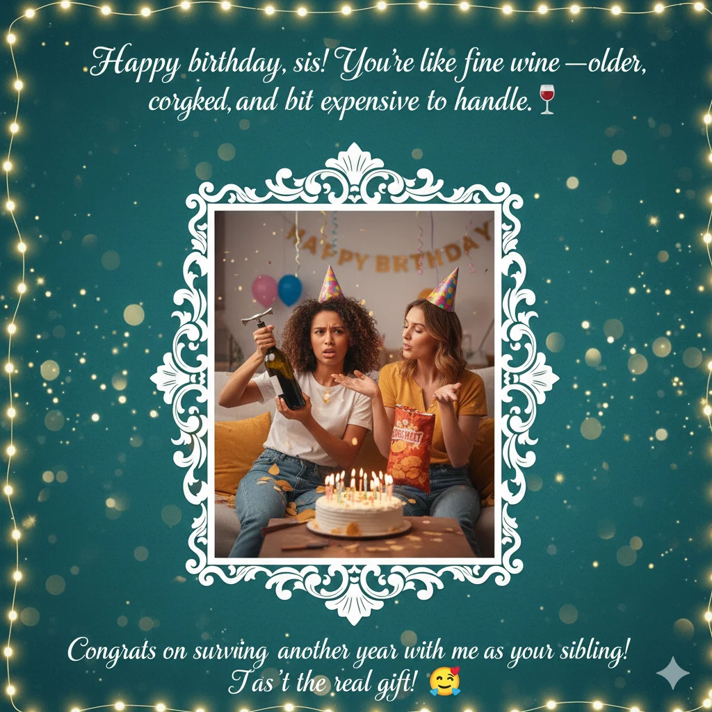 funny birthday wishes for sister