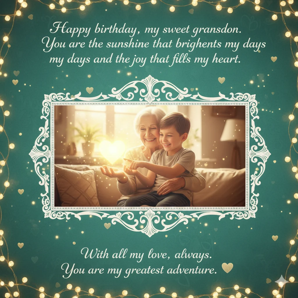 touching birthday wishes to grandson from grandmother